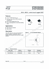 DataSheet STGP19NC60K pdf